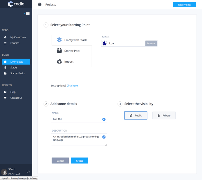 Part 1 of the Codio tutorial: How to create an online course with Codio	guides