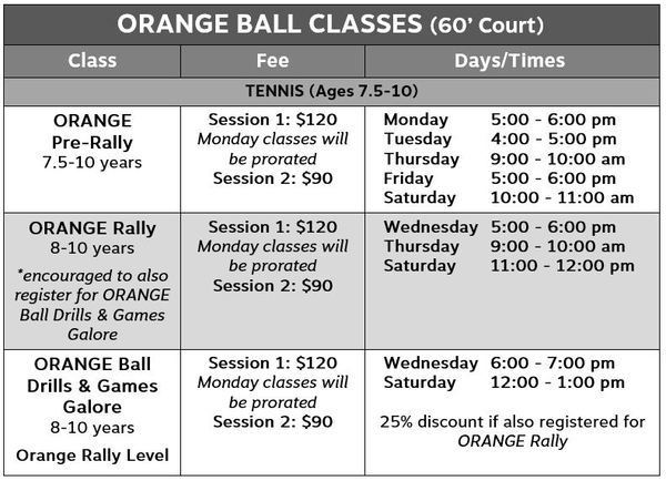 8Tennis4-Orange Ball Classes