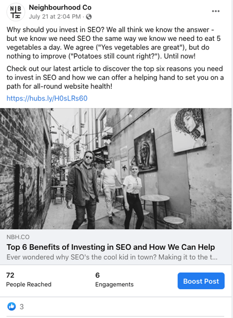 social media blog posts