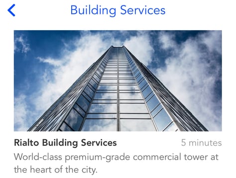 Building services on the Equiem tenant app