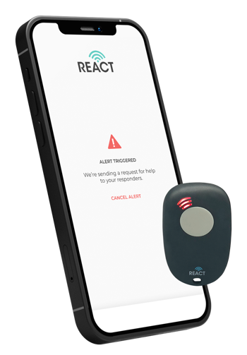 react mobile app and bluetooth panic button red led