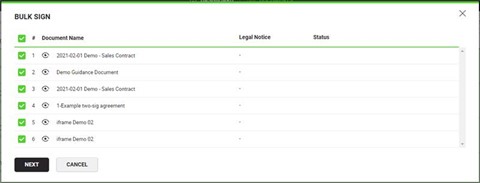 Signature placeholders