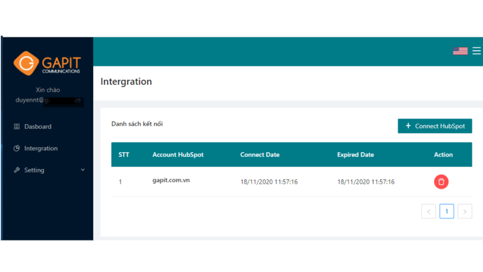 Kết nối HubSpot account
Integrate with HubSpot Account