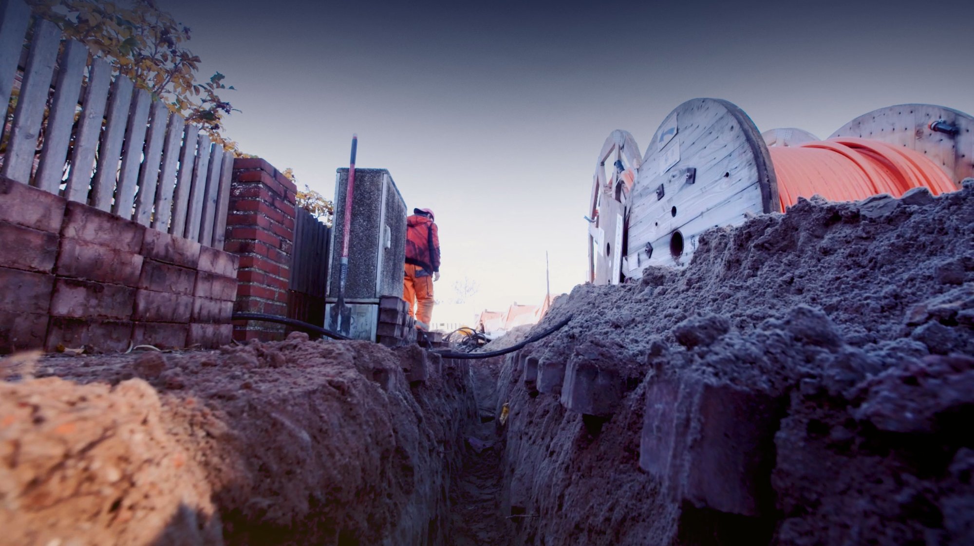 Fiber optic network installation in ground