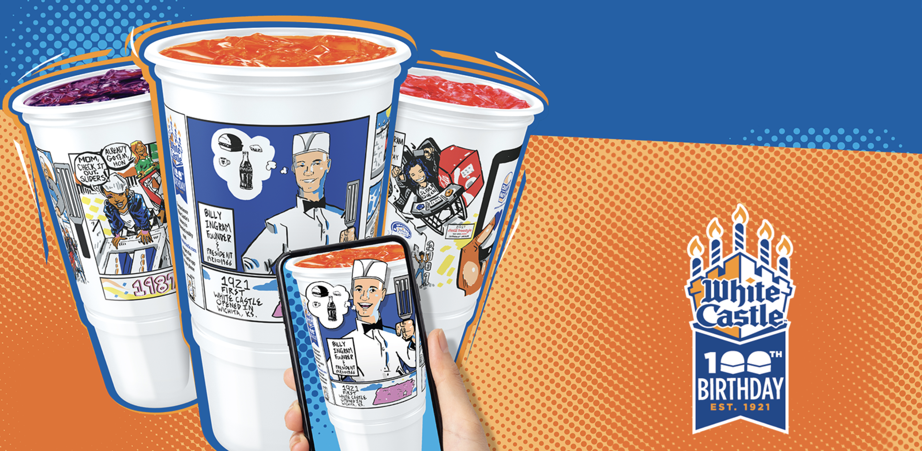 White Castle collaborated with Coca-Cola to introduce collectible augmented reality cups to celebrate its 100th birthday