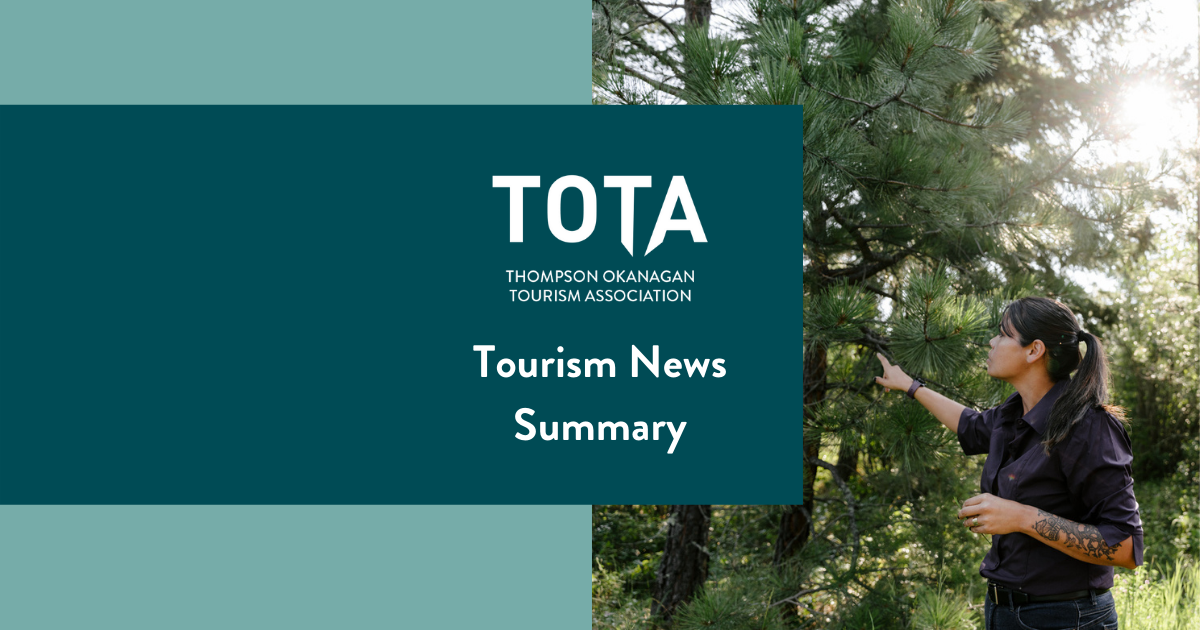 TOTA Tourism News Summary. Walk the Lands cultural tour with Cammeo Goodyear at Quaaout Lodge & Spa. Credit - Destination BC, Mirae Campbell