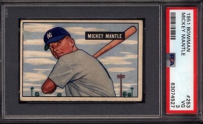 1951 Bowman Baseball Set Break with PSA Graded Mickey Mantle Rookie