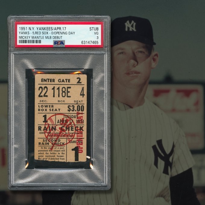 Ticket Stub From 1951 Debut of Mickey Mantle Sold For Record Price