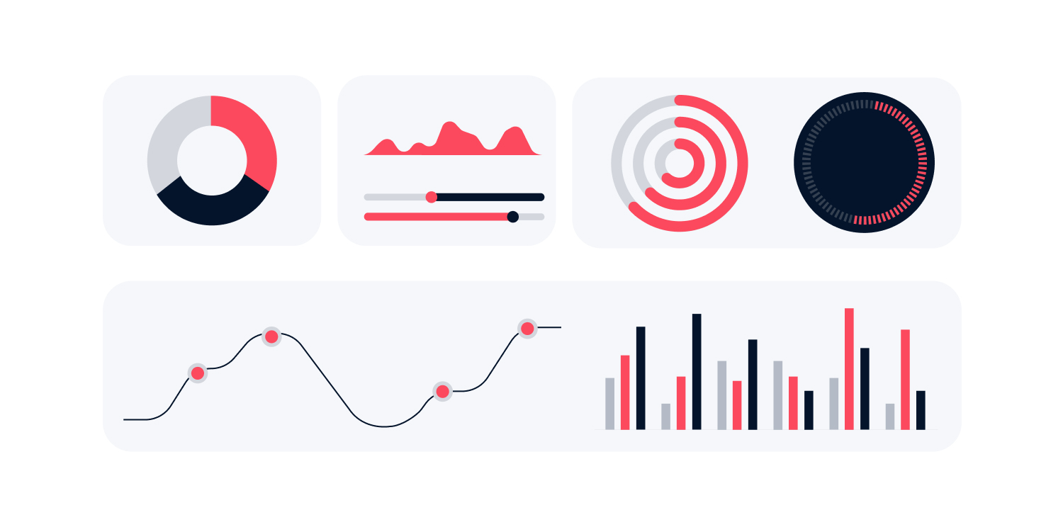 A vector image showing Insights report graphs