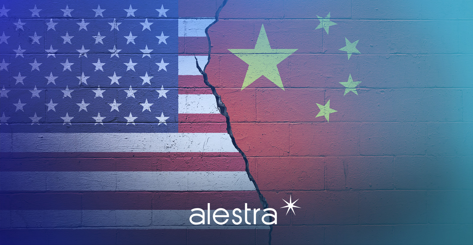 Representación del conflicto comercial actual entre China y Estados Unidos, sus repercusiones se sienten en el mundo de la tecnología.