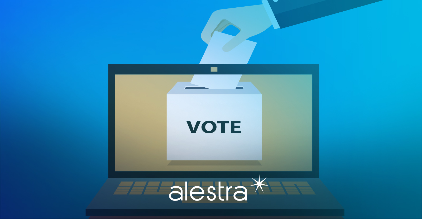 Concepto gráfico de votación en línea que demuestra la importancia de la ciberseguridad en las elecciones