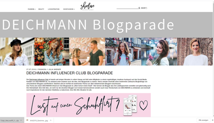 Deichmann Blog Influencer Kampagne