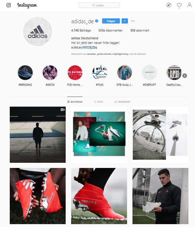 Instagram Marketing_Adidas Bilderwelt