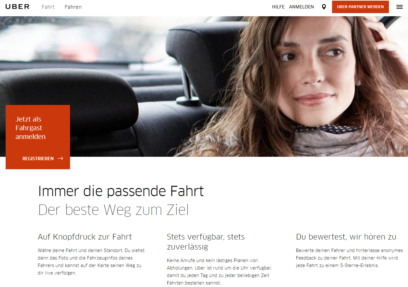 Ueber Website Screen