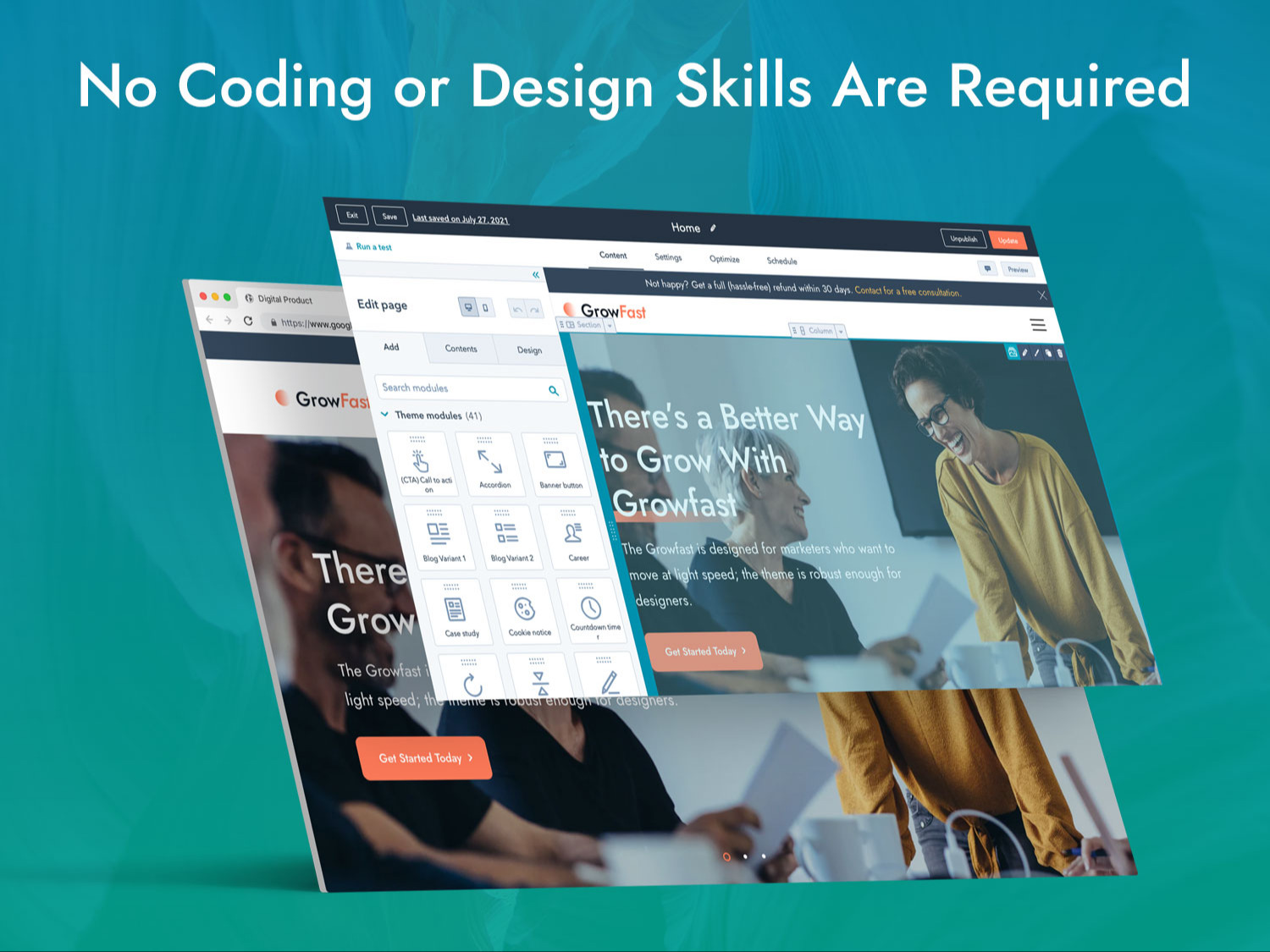 No Coding or Design Skills Required