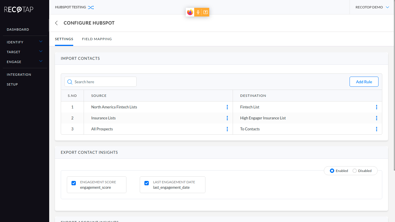 Import of Account/Contact data