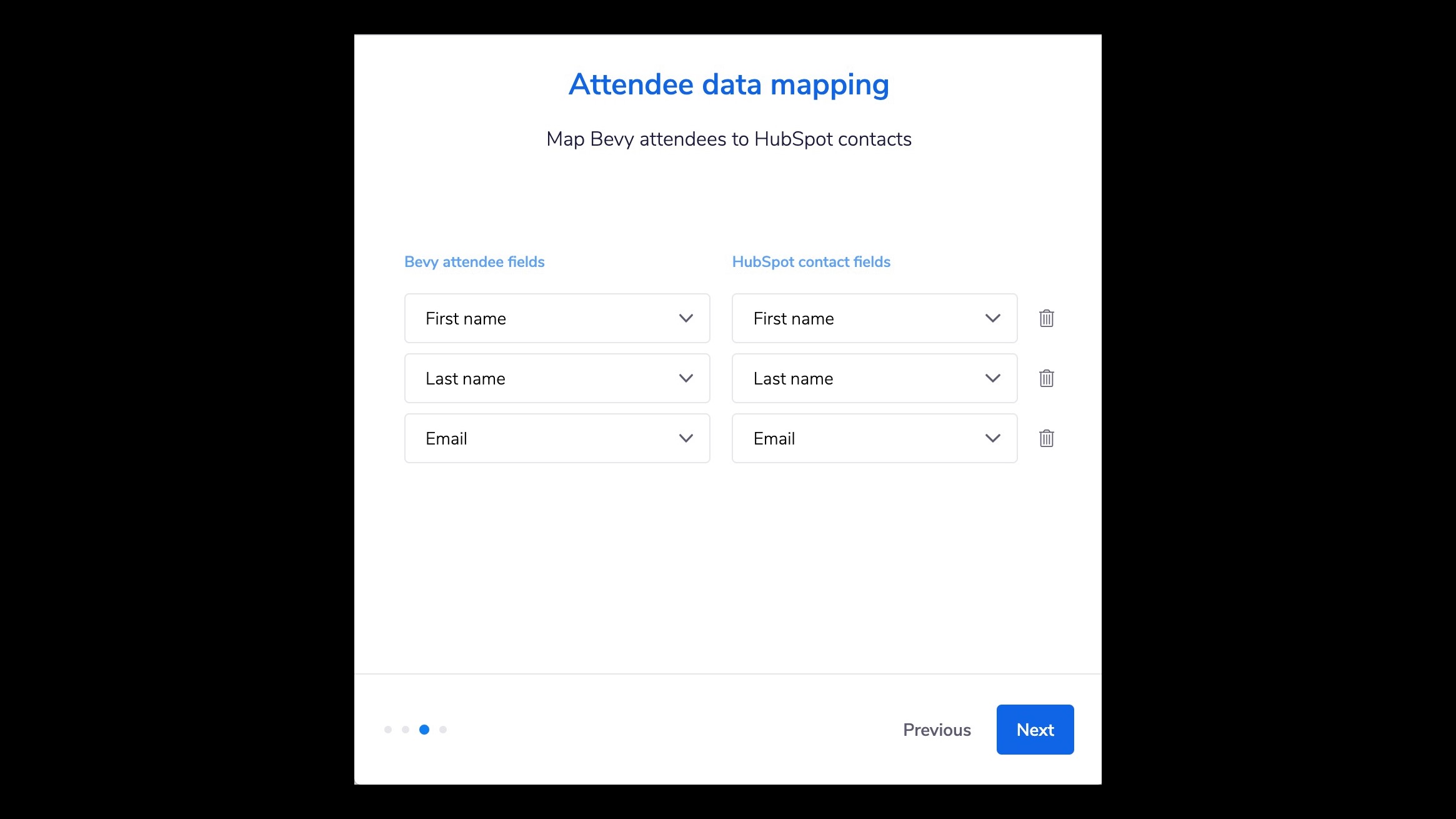 Sync Bevy attendees as contacts