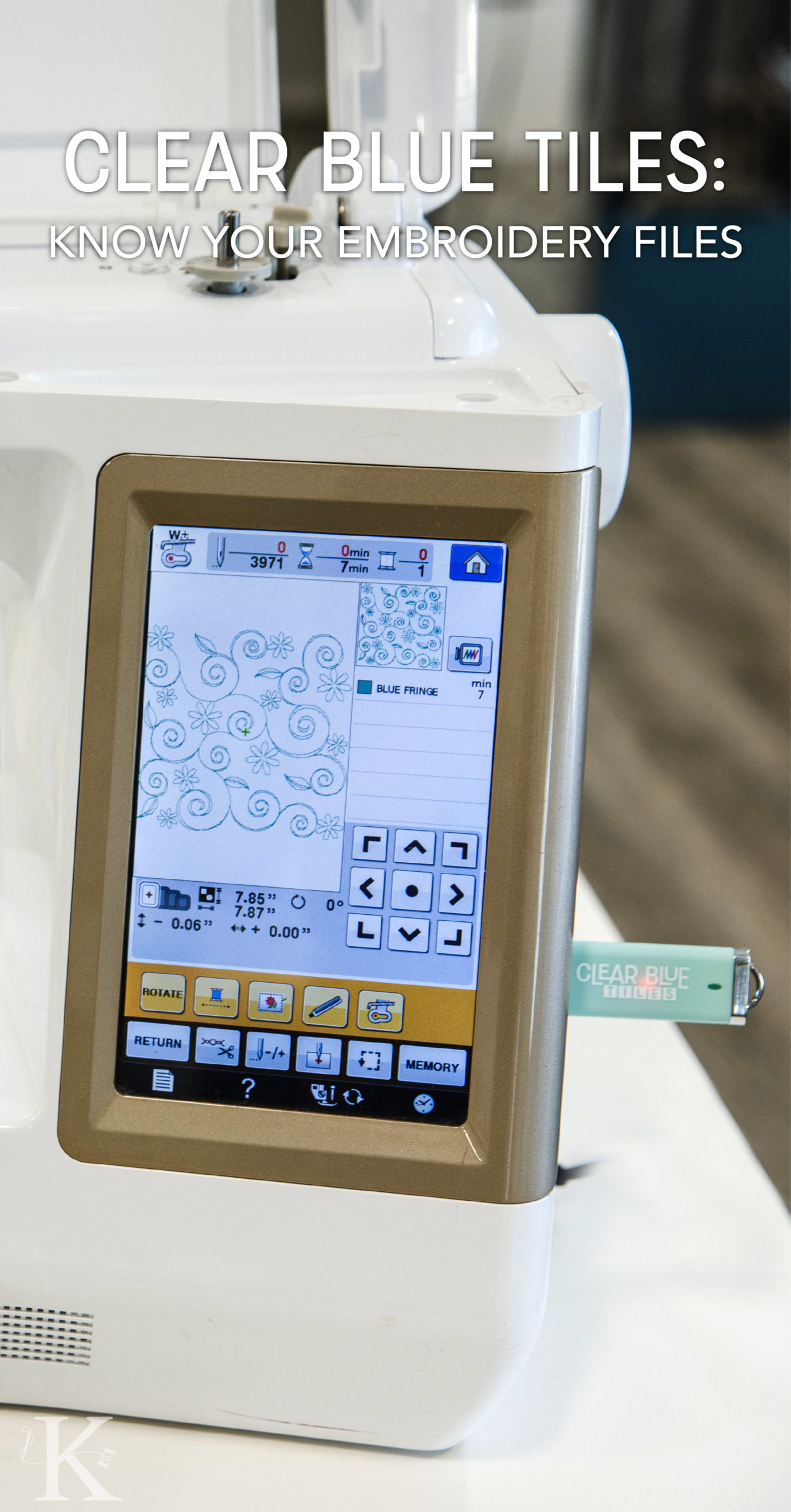 Kimberbell Clear Blue Tiles for Machine Embroidery: Know Your Embroide