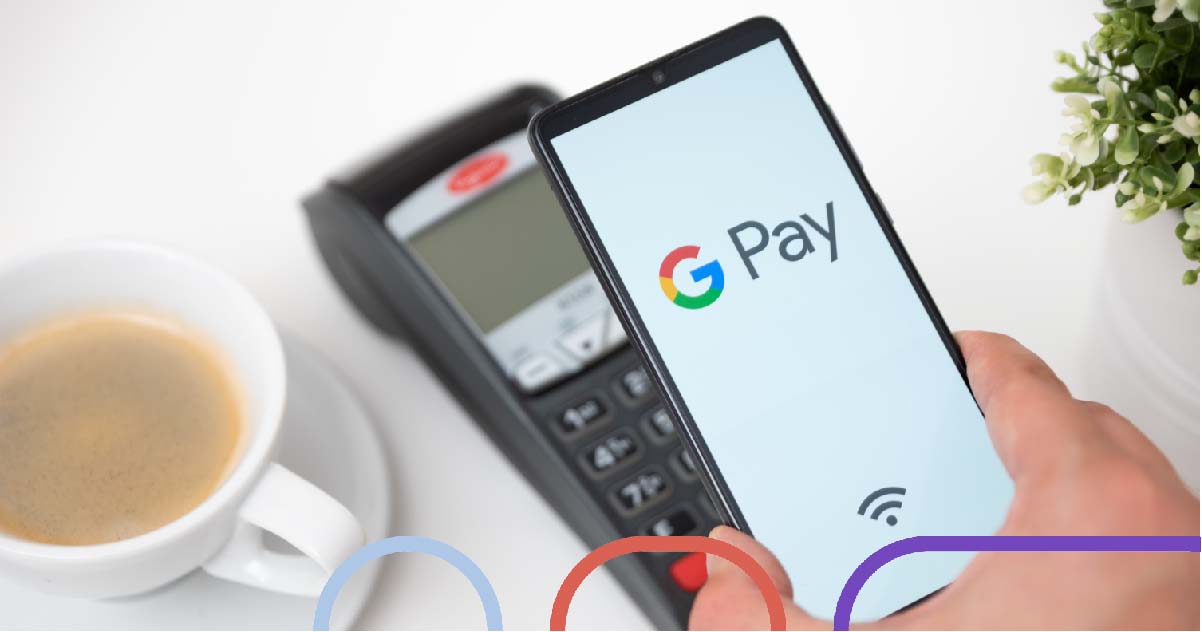 Man pays with google pay on a card terminal