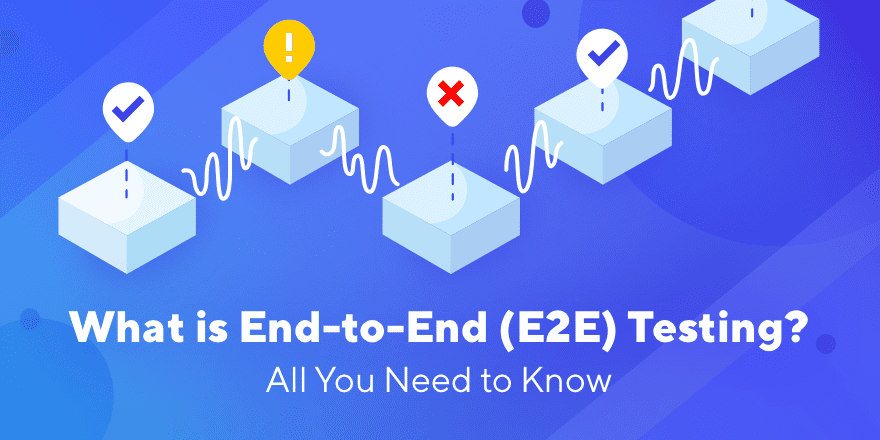 End-to-End Testing | Infographic depicting five stages of the e2e testing framework | Katalon