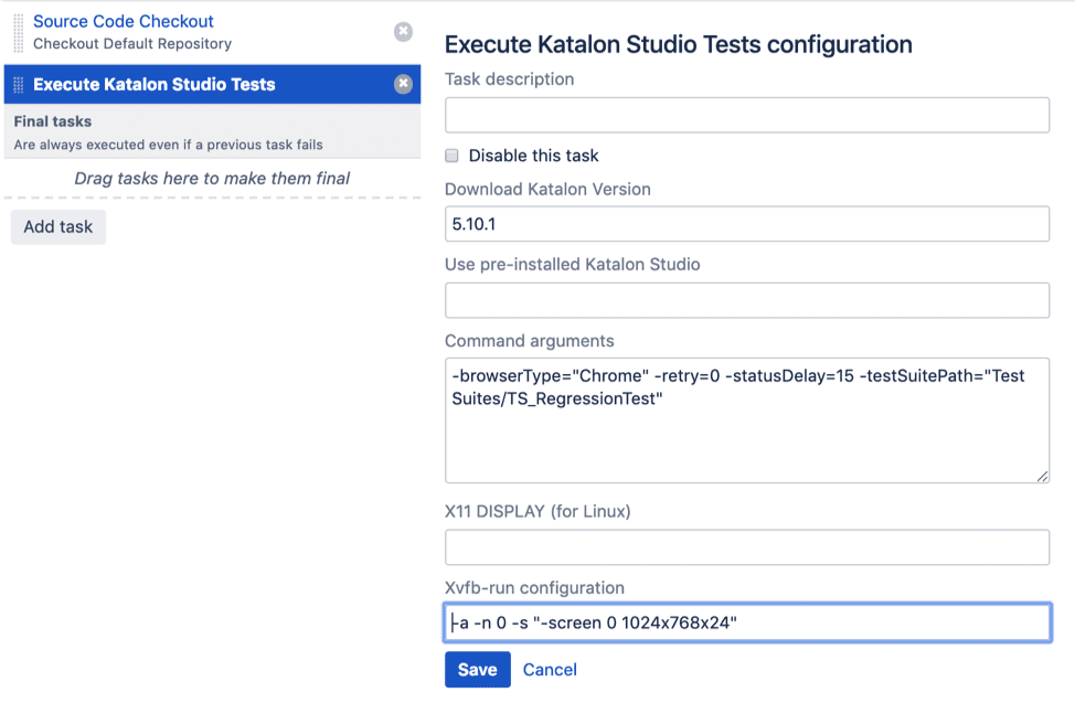 Execute-tests-headlessly-xvfb-Katalon-Bamboo-plugin