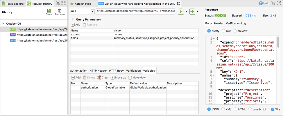 API/Web Service testing project