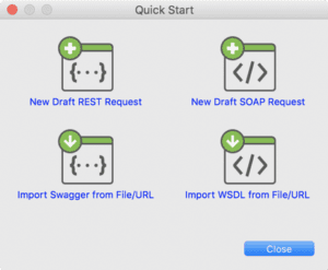 Import Web service requests with Quick Start Wizard