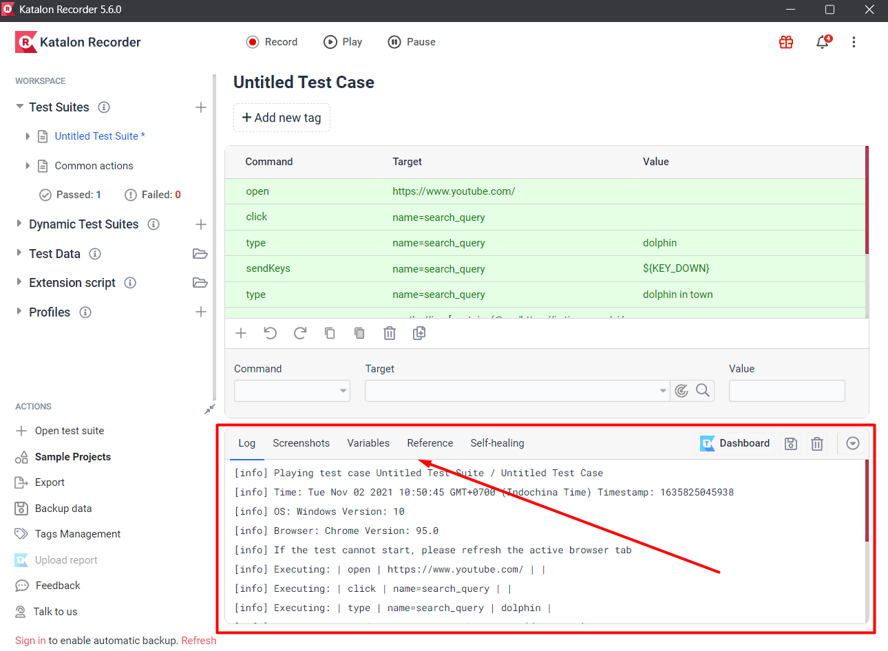 Log Reference Variable Self Healing 1