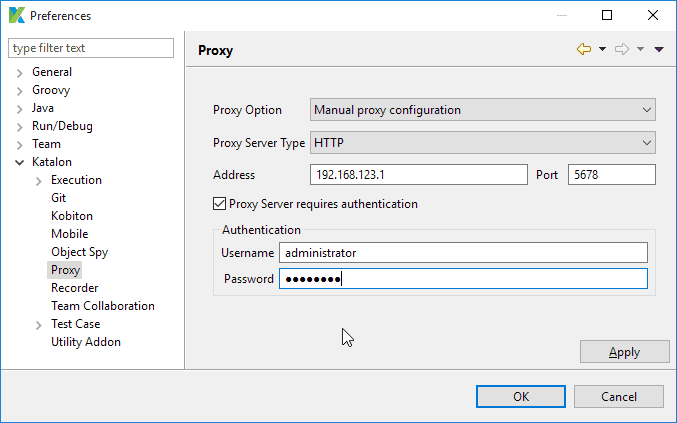 Katalon Studio proxy-setting-4.6