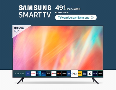 Les télé Samsung à partir de 49 euros avec l'offre Bbox Smart TV
