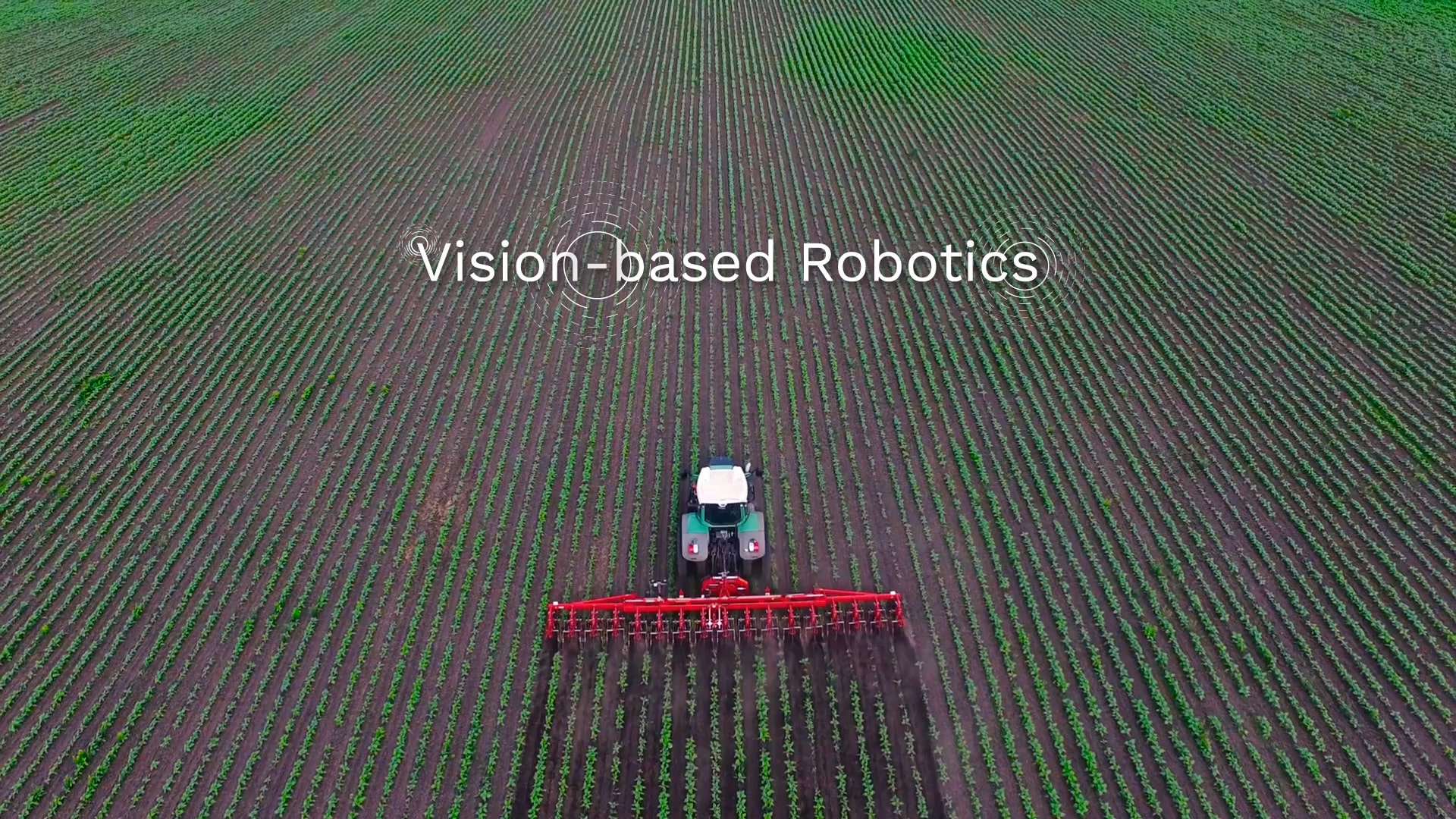 Actions de précision d'un tracteur au milieu d'un champ