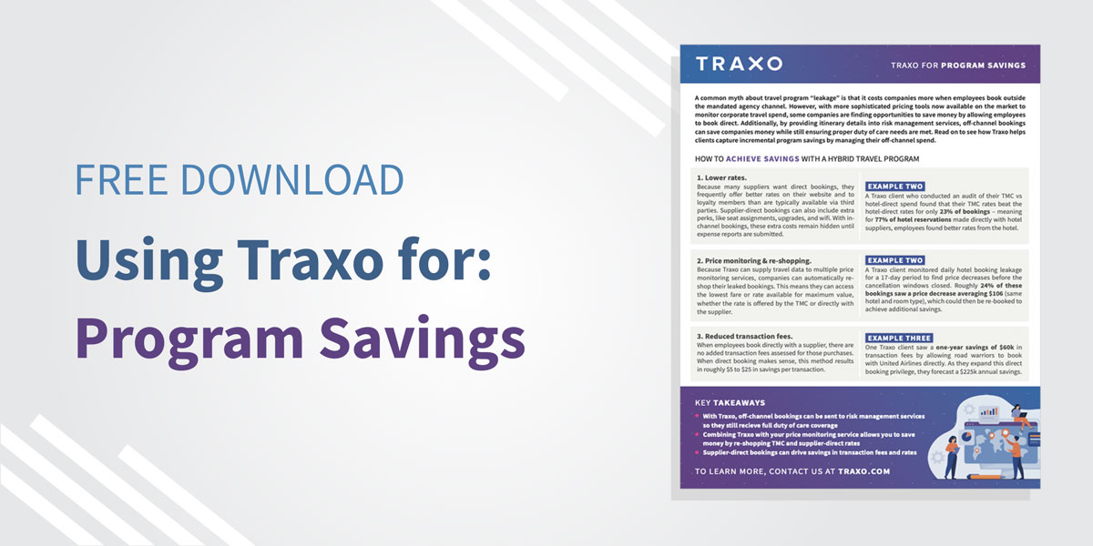 Traxo for Program Savings