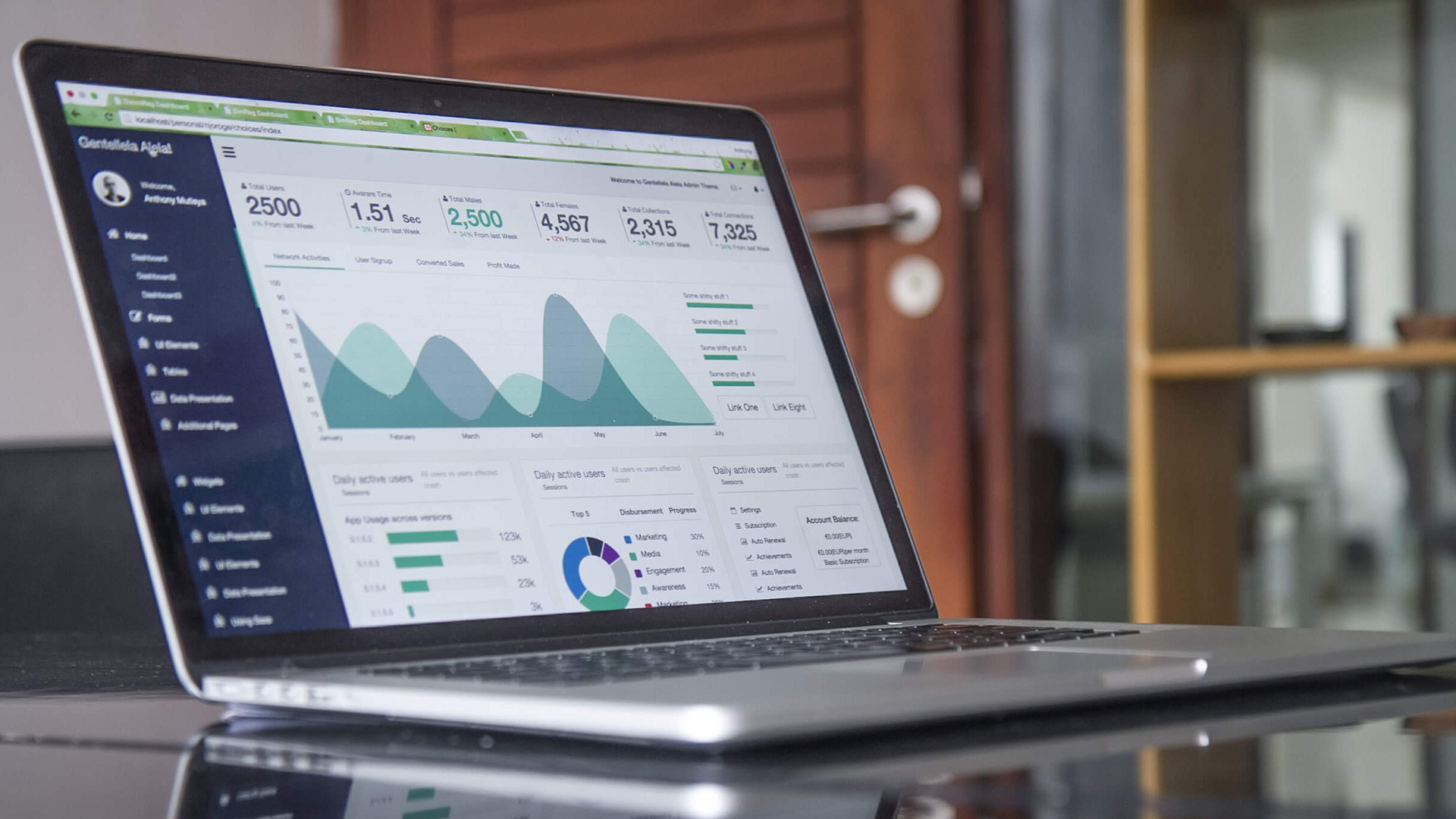 Laptop with video banner ad data 