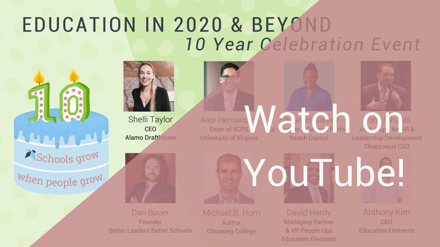 Watch the panel event which took place as part of our 10 year anniversary celebrations on YouTube - Education in 2020 & Beyond