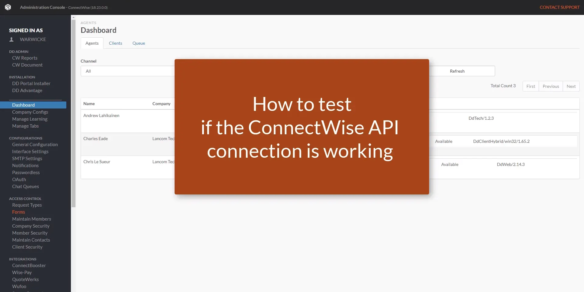 Test API video