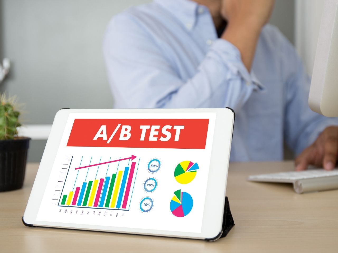 AB test on a tablet