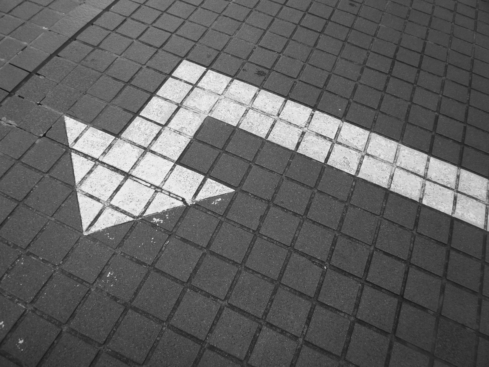 Arrow on pavement