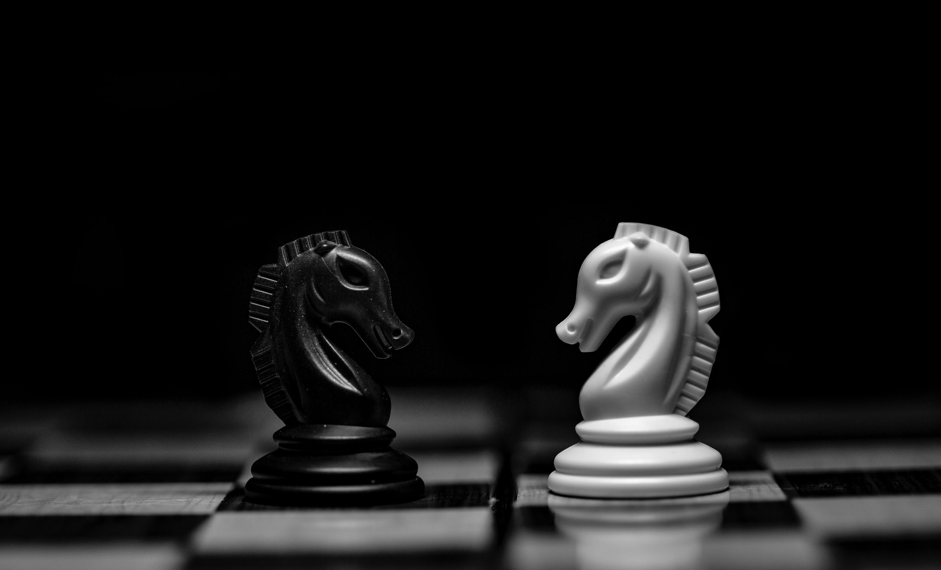 Black and white chess pieces