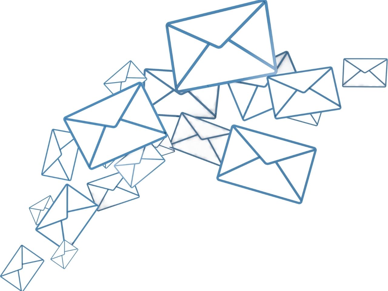 Blue letter envelopes