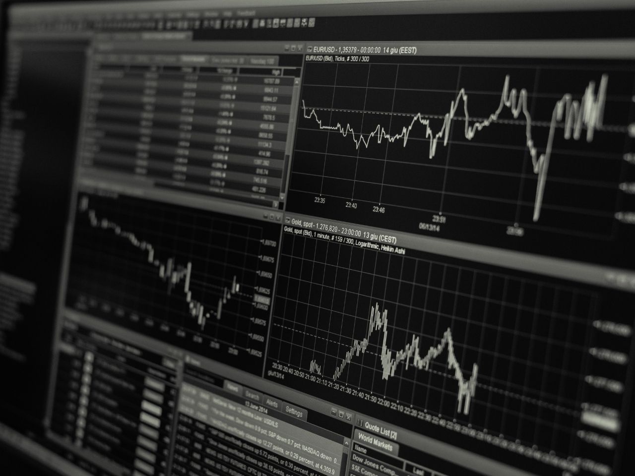 Data statistics on a black background