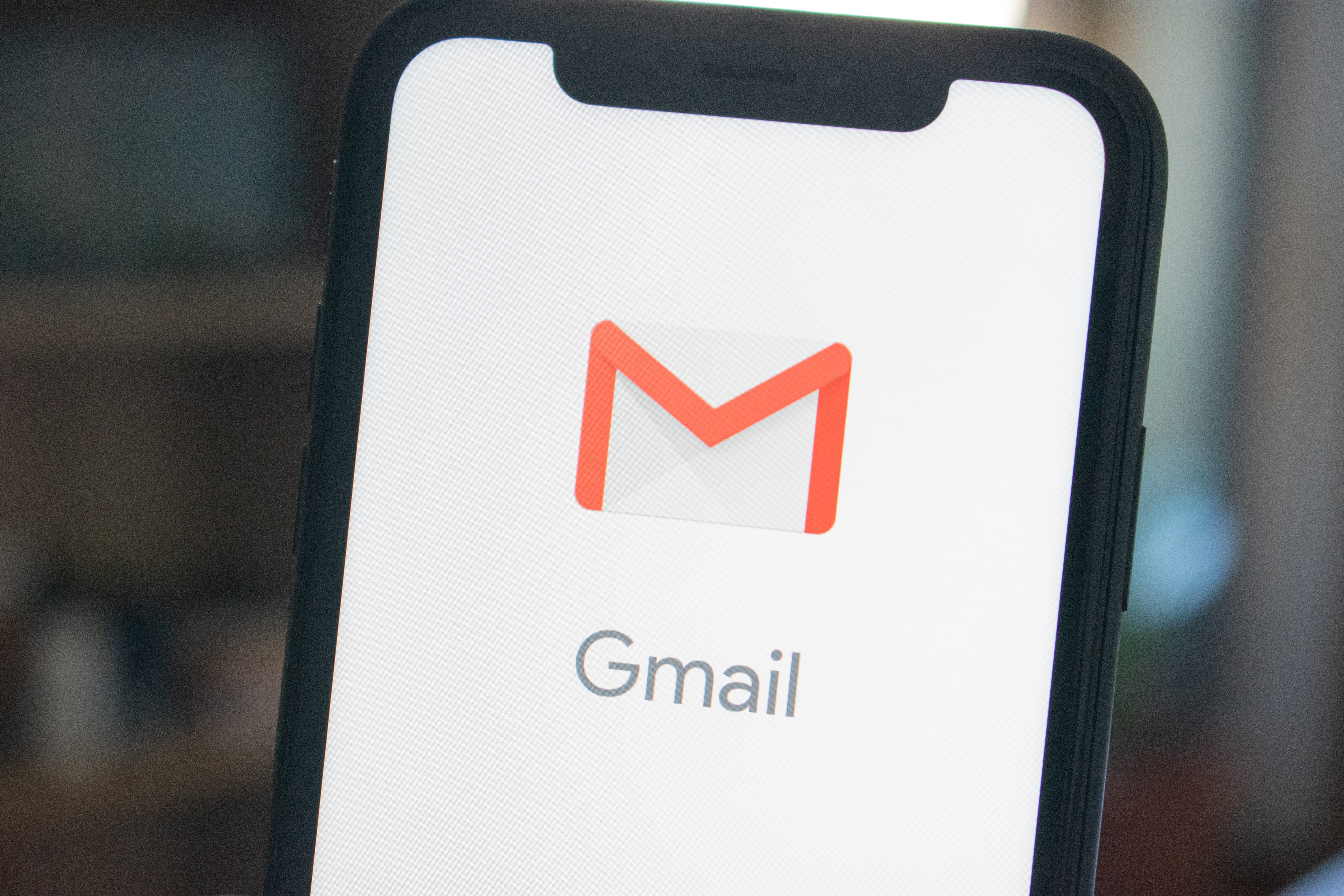 Gmail open on smartphone