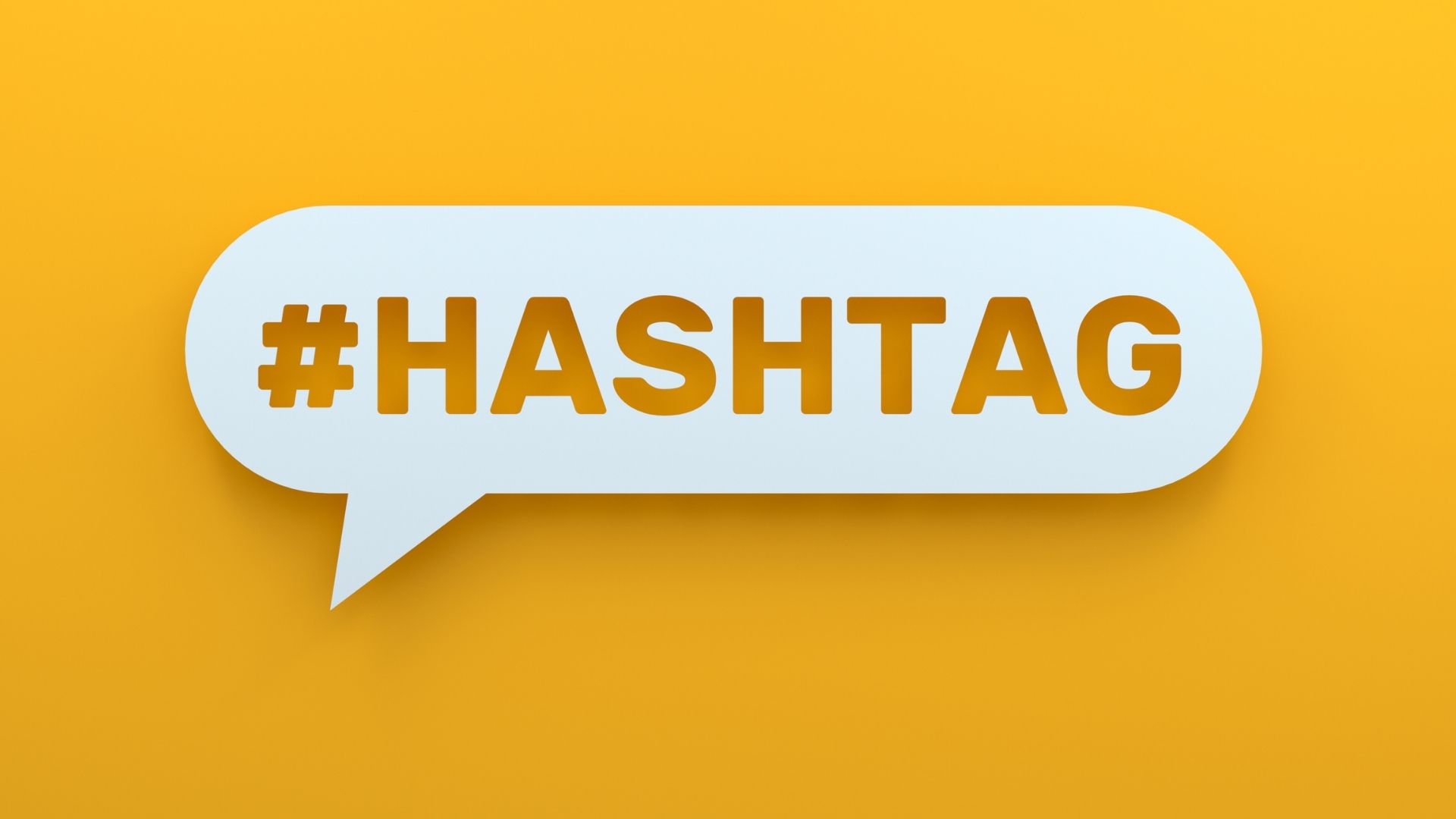 Hashtag text on yellow background