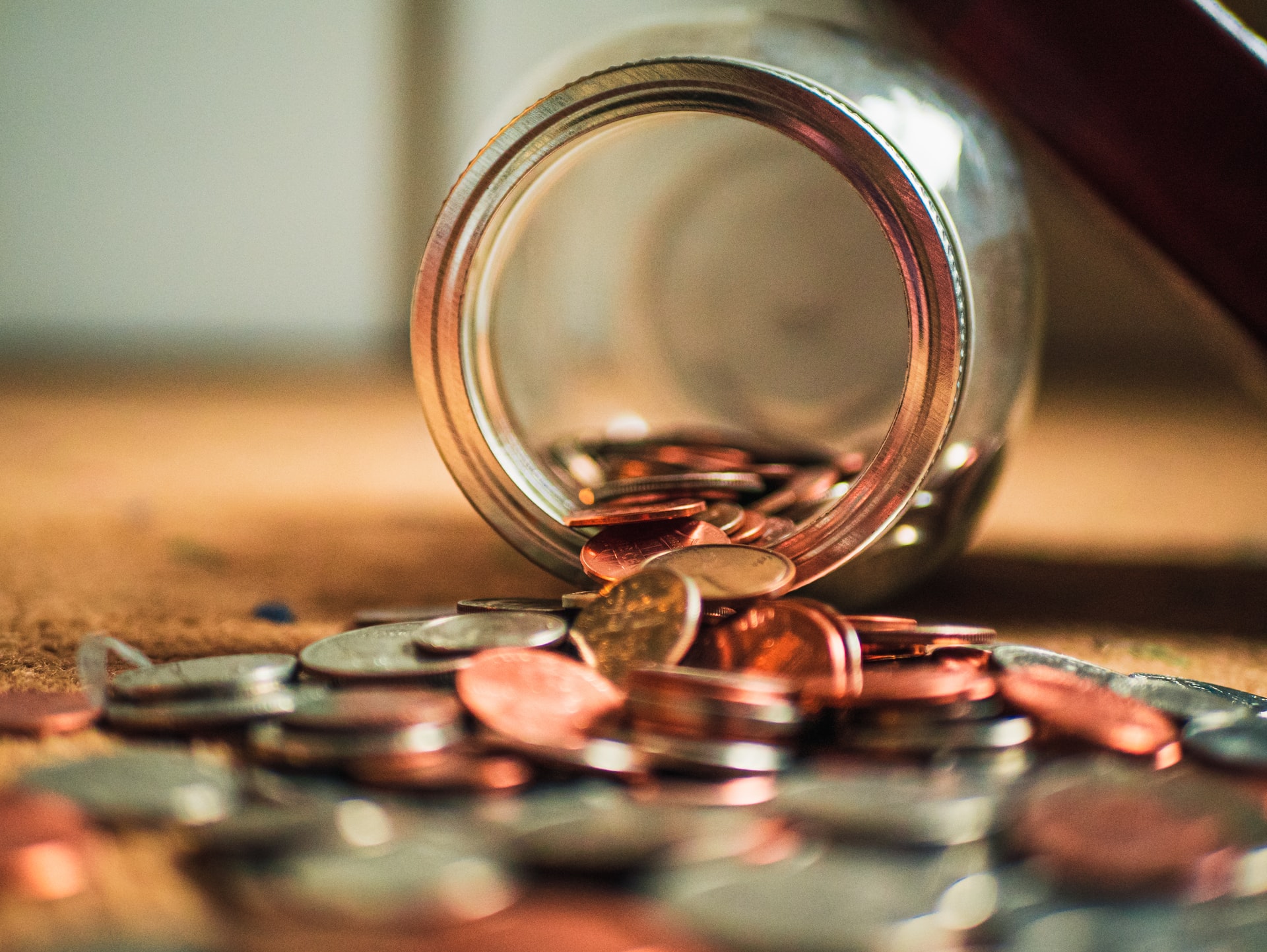 Jar with coins