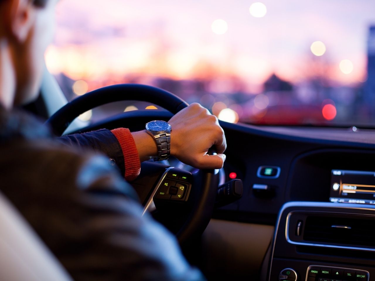 Man driving a car