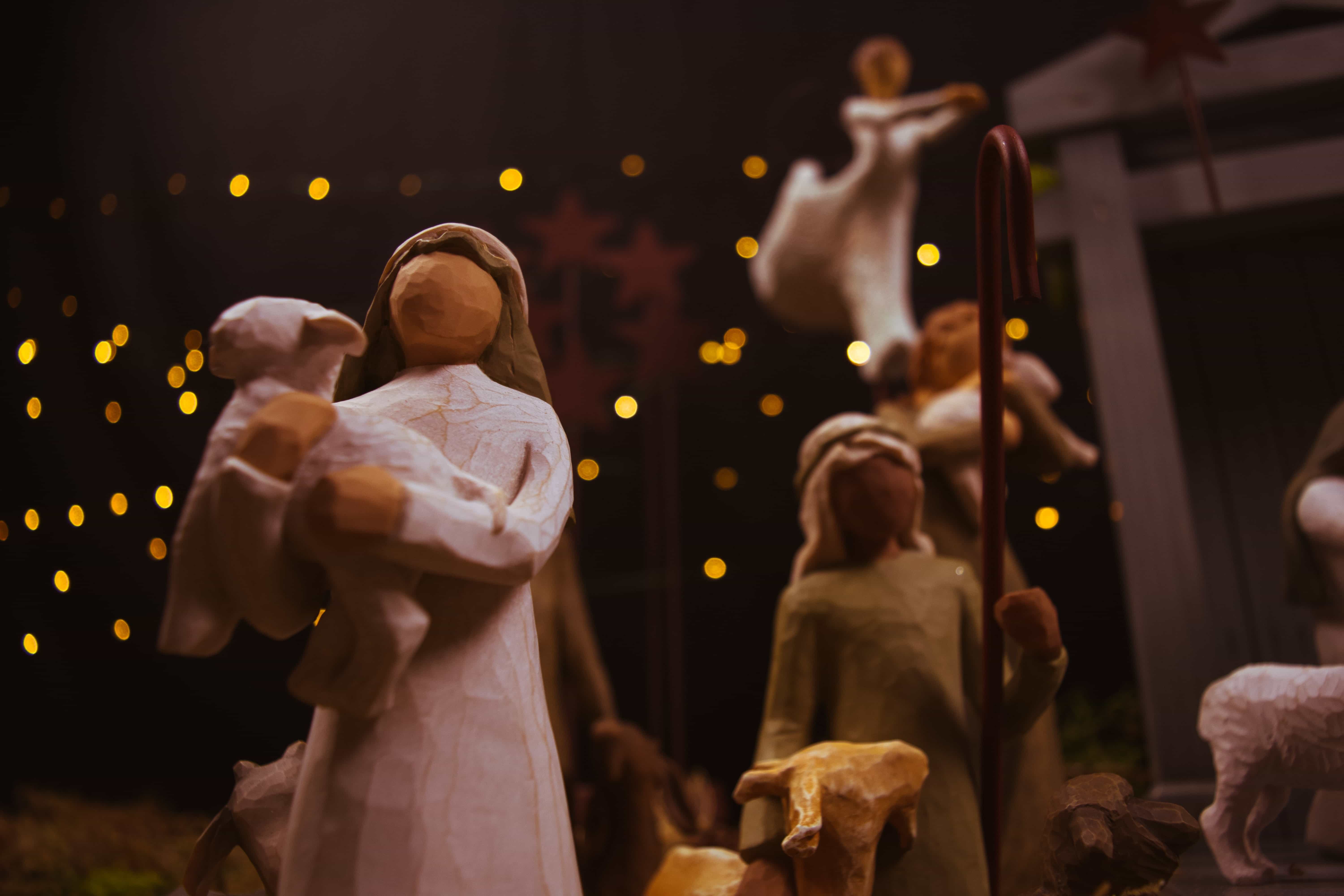 Nativity scene with dolls