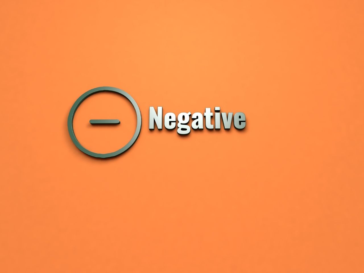Negative text on orange background