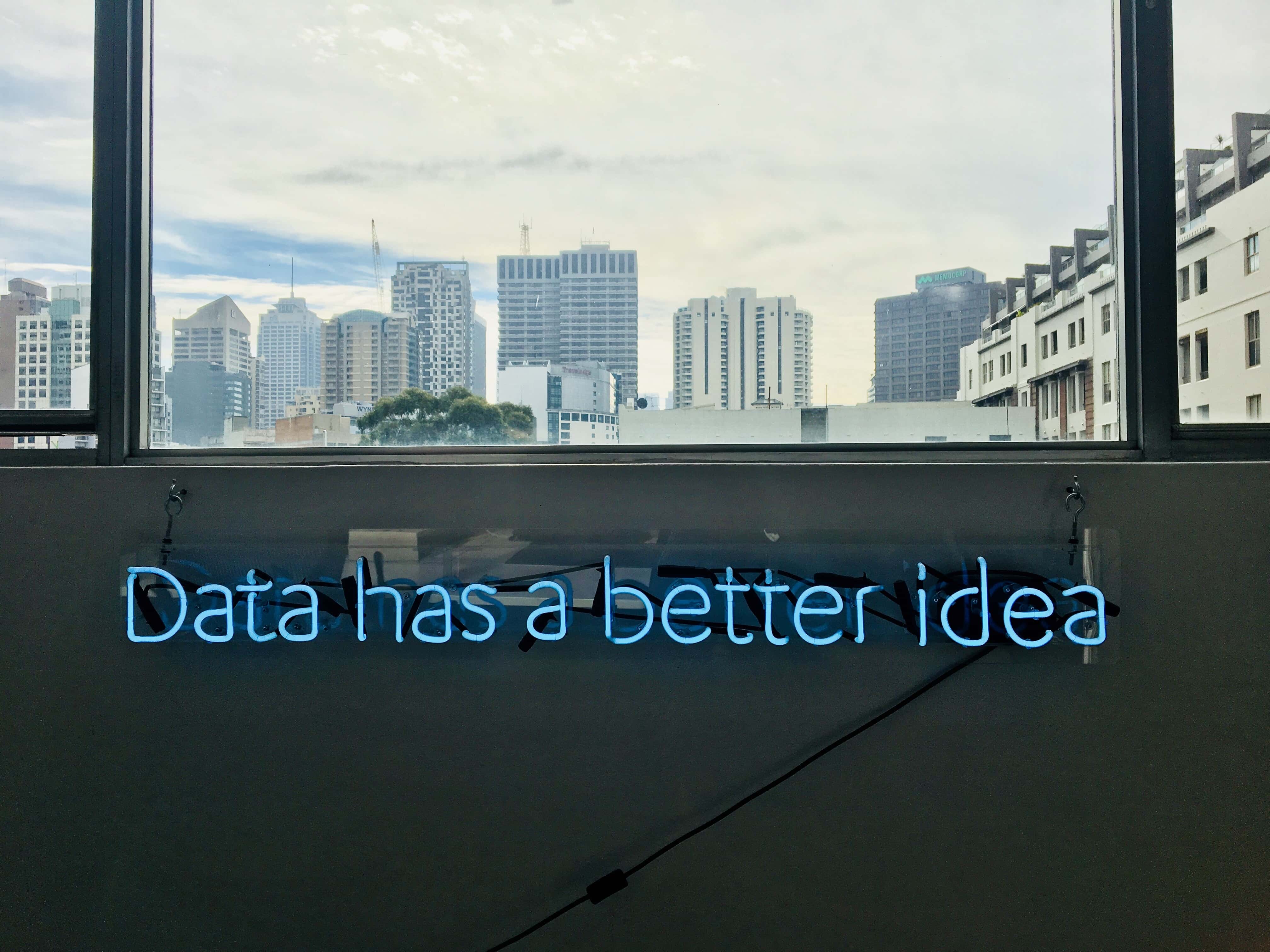 Neon data slogan