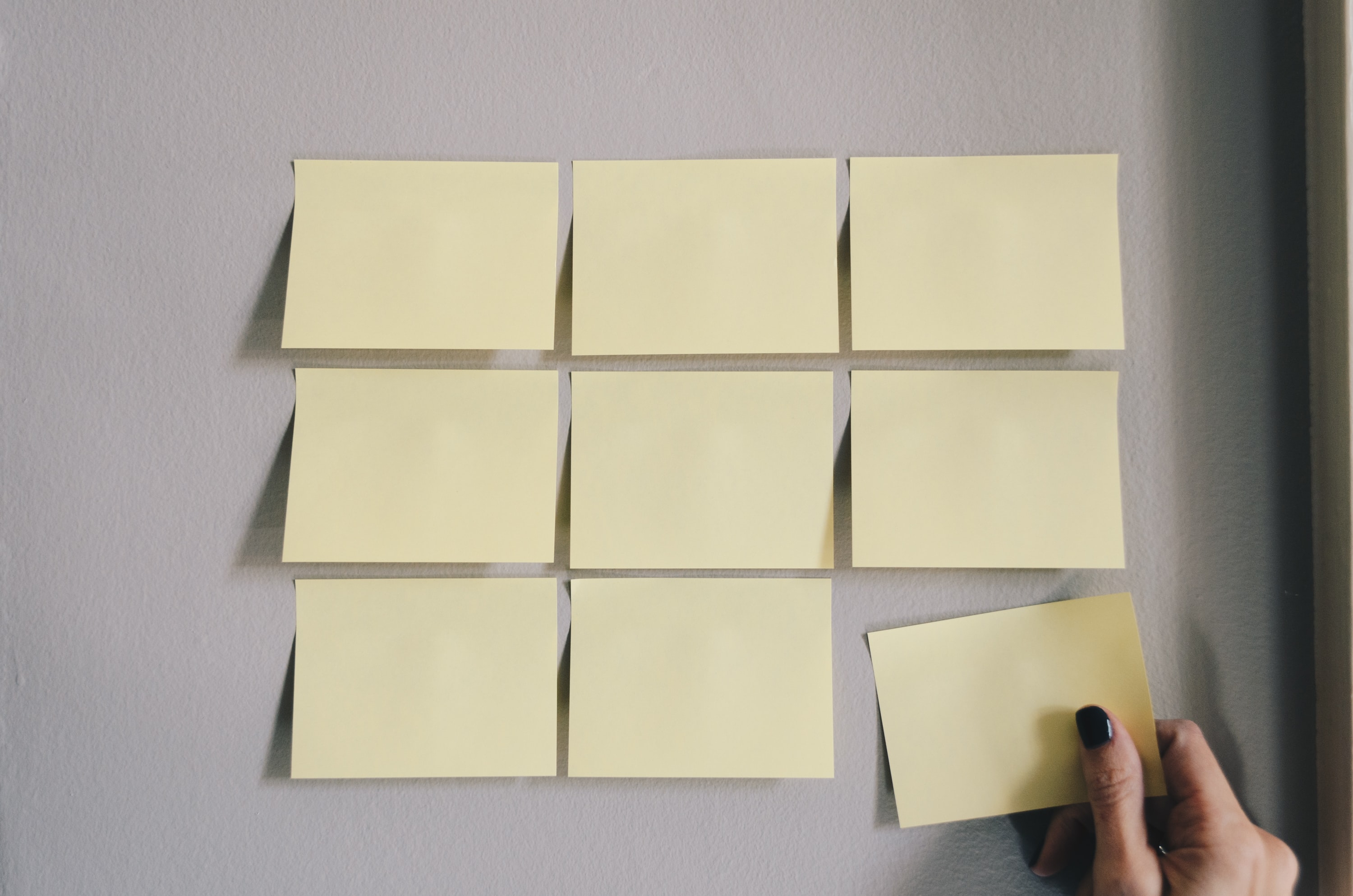 Nine sticky notes