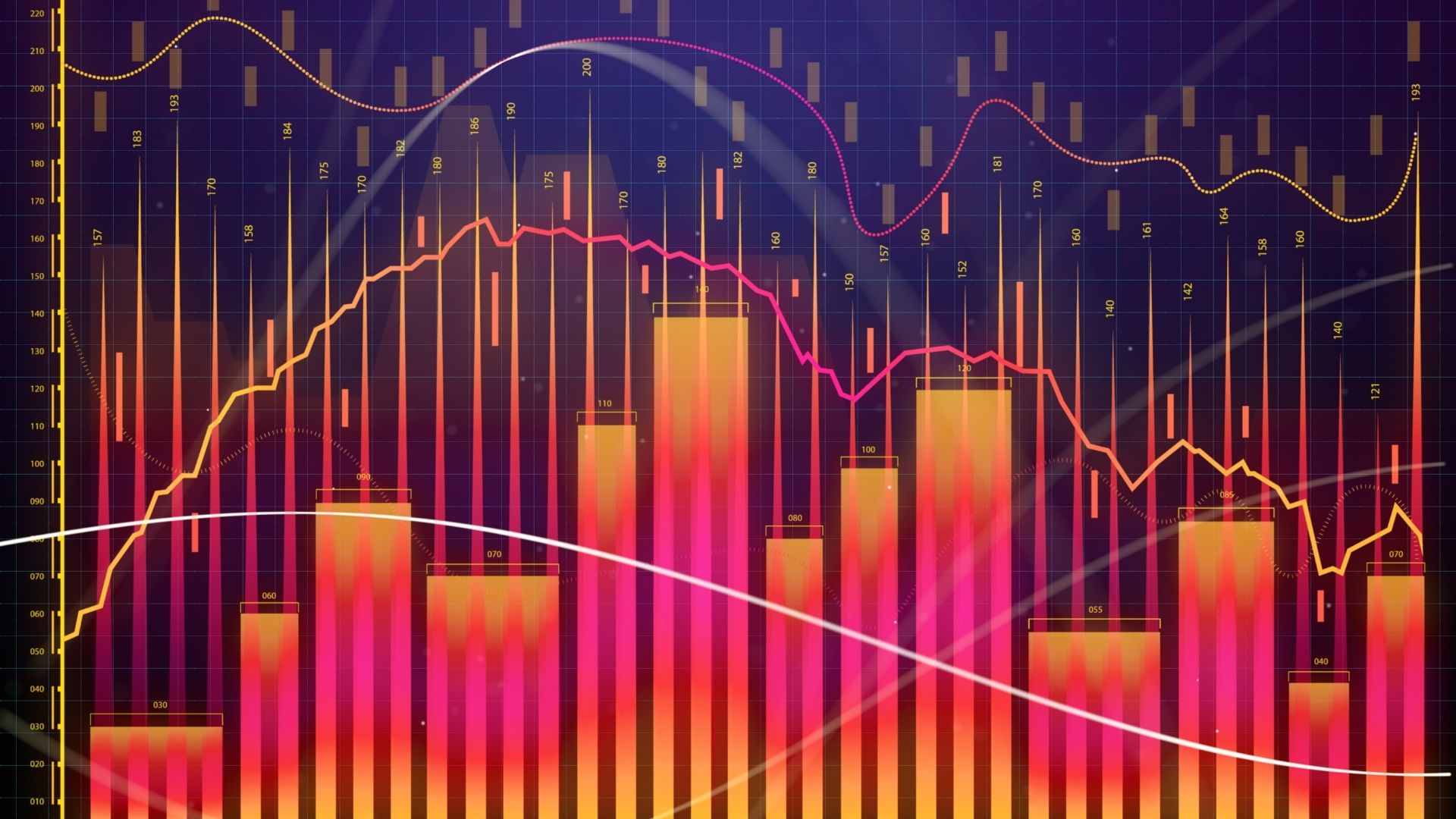 Orange and pink analytics lines