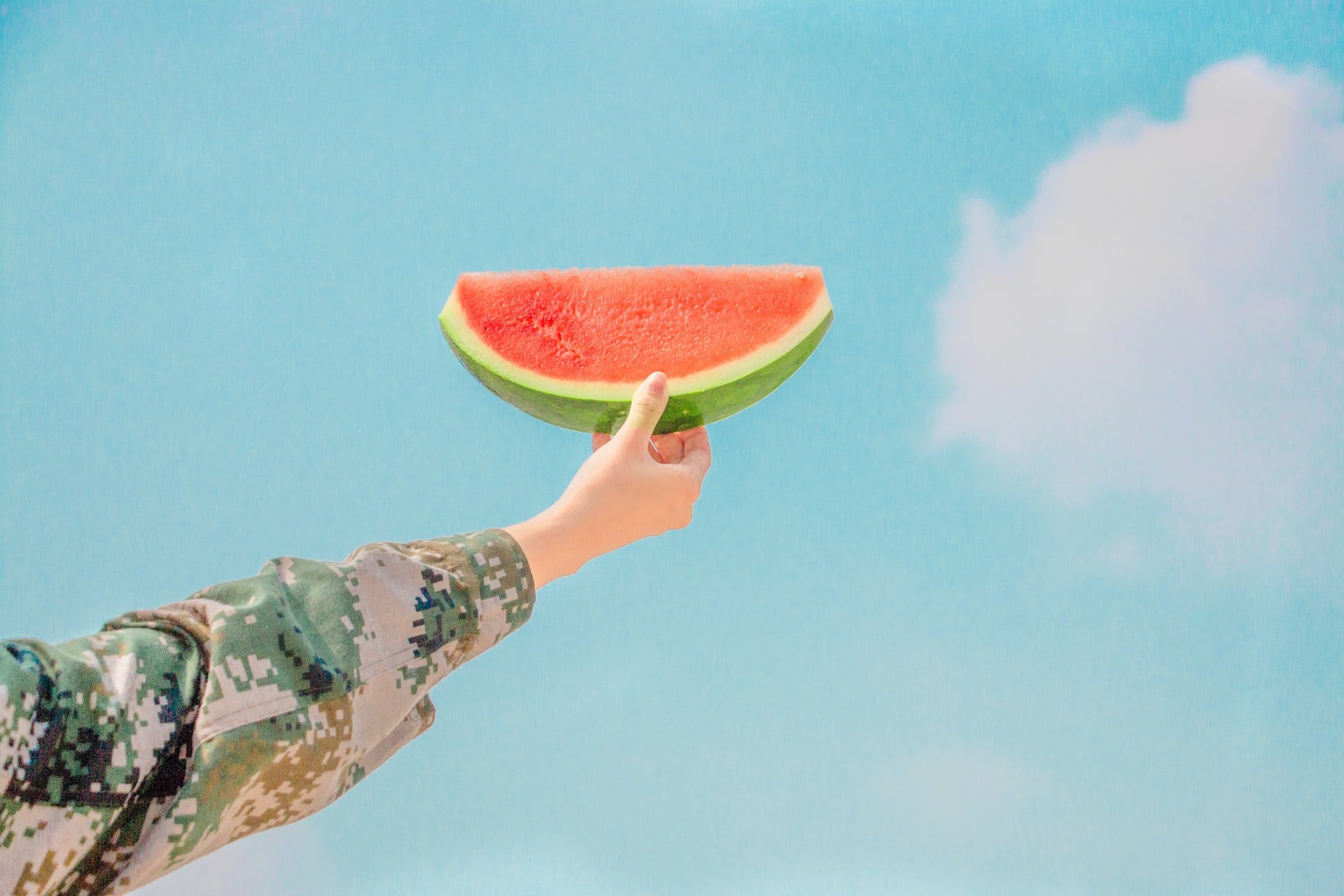 Person holding watermelon